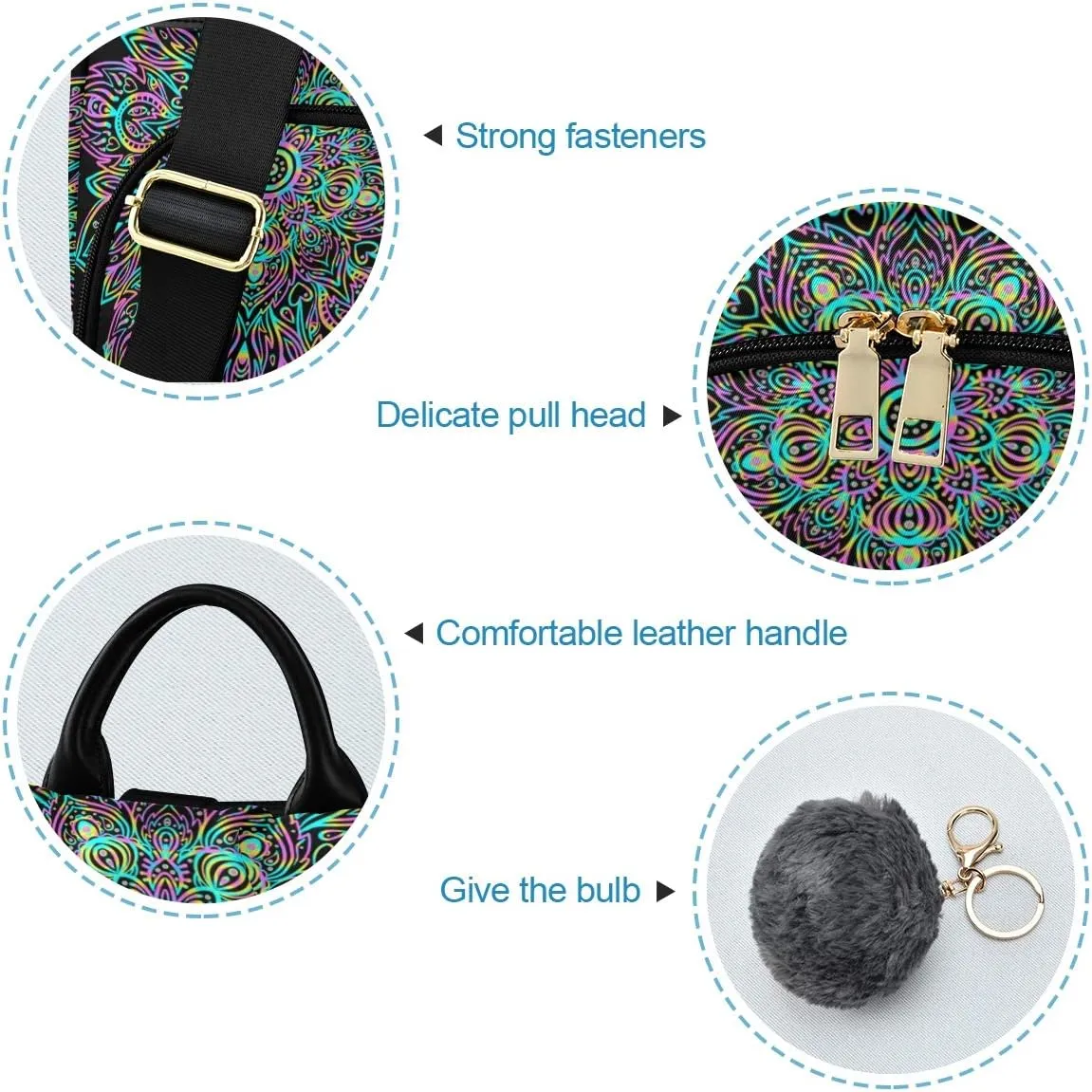 ALAZA Dreamcatcher Lotus Boho Backpack Purse for Women Anti Theft Fashion Back Pack Shoulder Bag