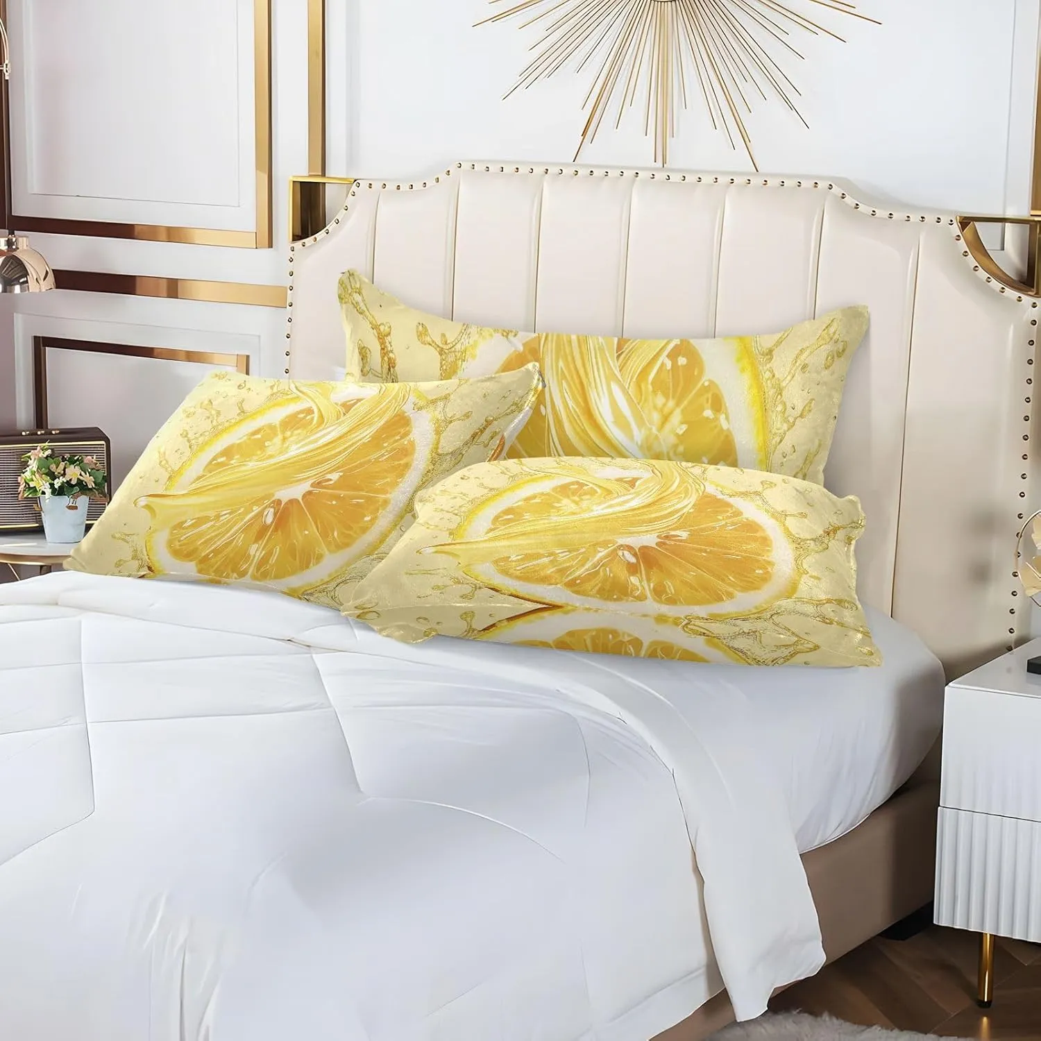 ALAZA Lemon Juice Plush Pillow Cases Body Size Pillow Cover Soft & Warm Zippered Bed Pillowcase, 21 x 54 inch