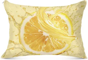 ALAZA Lemon Juice Plush Pillow Cases Body Size Pillow Cover Soft & Warm Zippered Bed Pillowcase, 21 x 54 inch
