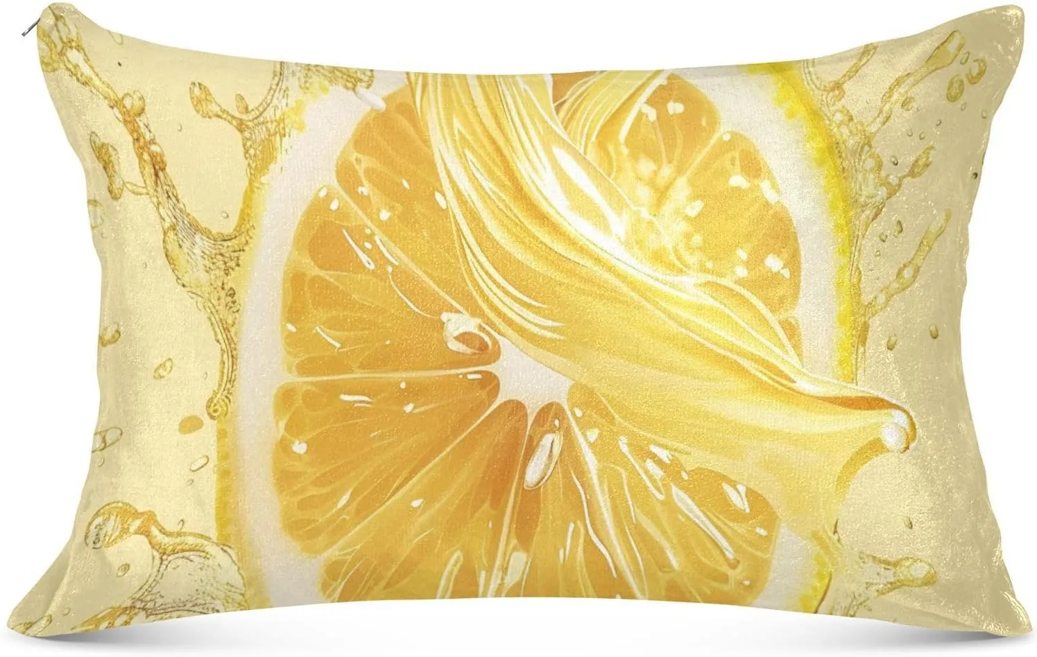 ALAZA Lemon Juice Plush Pillow Cases Body Size Pillow Cover Soft & Warm Zippered Bed Pillowcase, 21 x 54 inch