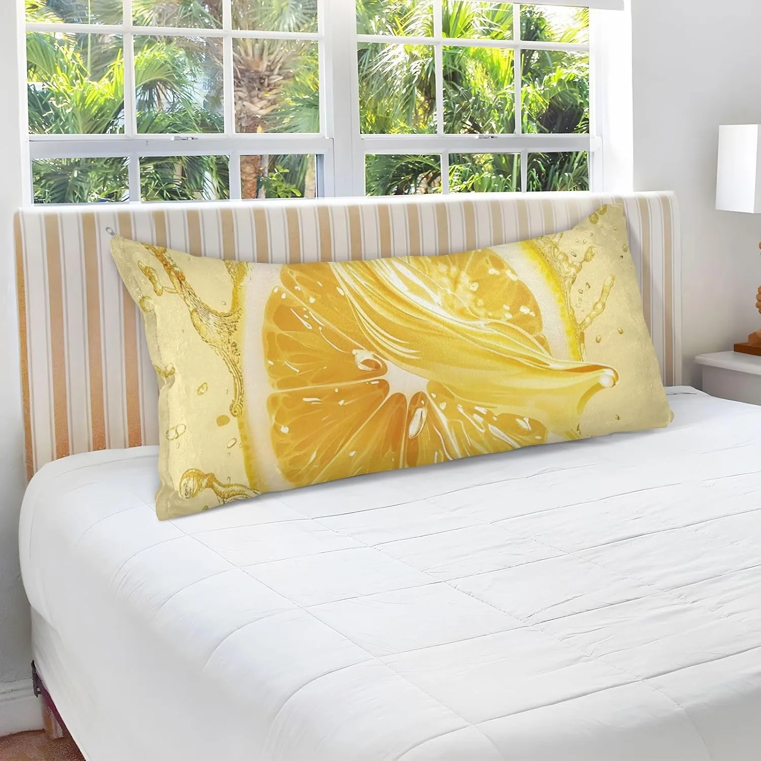 ALAZA Lemon Juice Plush Pillow Cases Body Size Pillow Cover Soft & Warm Zippered Bed Pillowcase, 21 x 54 inch