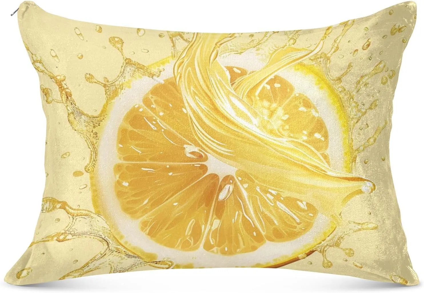 ALAZA Lemon Juice Plush Pillow Cases Body Size Pillow Cover Soft & Warm Zippered Bed Pillowcase, 21 x 54 inch