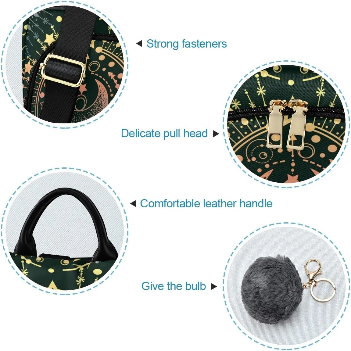 ALAZA Moon & Star Alchemy Magical Backpack Purse for Women Anti Theft Fashion Back Pack Shoulder Bag