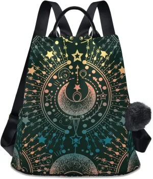 ALAZA Moon & Star Alchemy Magical Backpack Purse for Women Anti Theft Fashion Back Pack Shoulder Bag