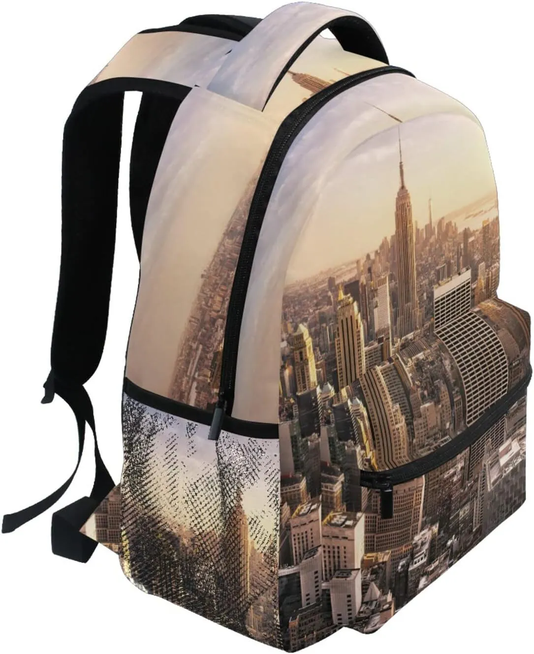 ALAZA New York City Skyline City Skyscrapers Sunset Travel Laptop Backpack Bookbags for College Student