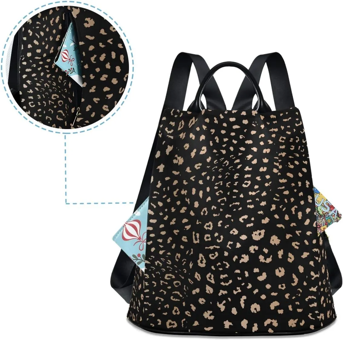 ALAZA Realistic Leopard Cheetah Print Animal Backpack Purse for Women Anti Theft Fashion Back Pack Shoulder Bag