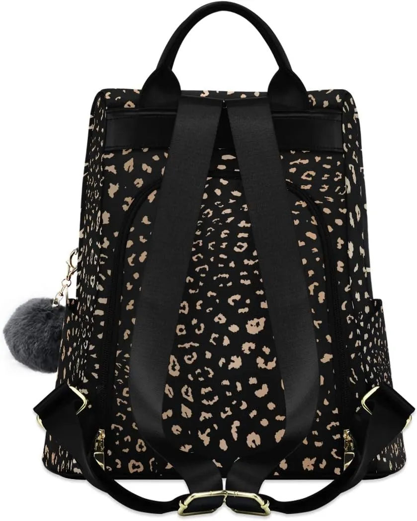 ALAZA Realistic Leopard Cheetah Print Animal Backpack Purse for Women Anti Theft Fashion Back Pack Shoulder Bag
