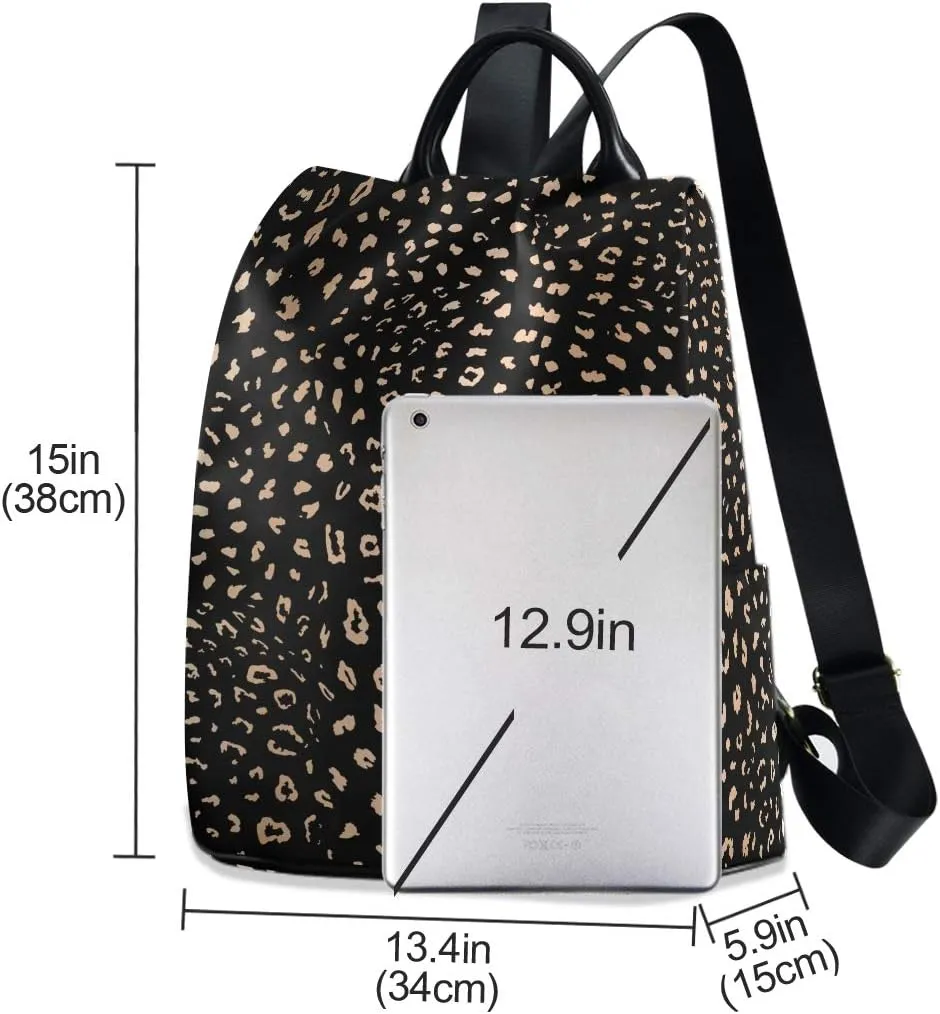ALAZA Realistic Leopard Cheetah Print Animal Backpack Purse for Women Anti Theft Fashion Back Pack Shoulder Bag