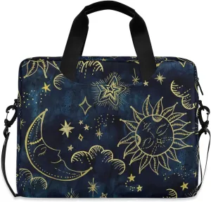 ALAZA Sun Moon Boho Cosmos Astrology Laptop Case Bag Sleeve Portable Crossbody Messenger Briefcase w/Strap Handle, 13 14 15.6 inch