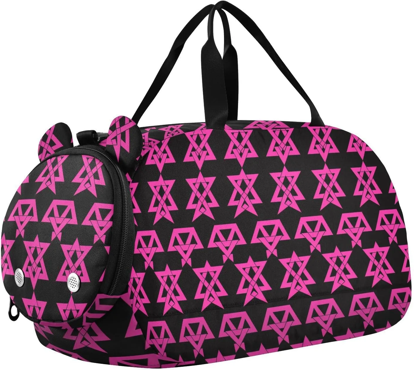 Aliens Star Hot Peach Black Boy's Gym Duffel Bag with Shoes Compartment Large Capacity Overnight Weekender Carry On Travel Bag for School Practice, Sports, Travel bolsas de