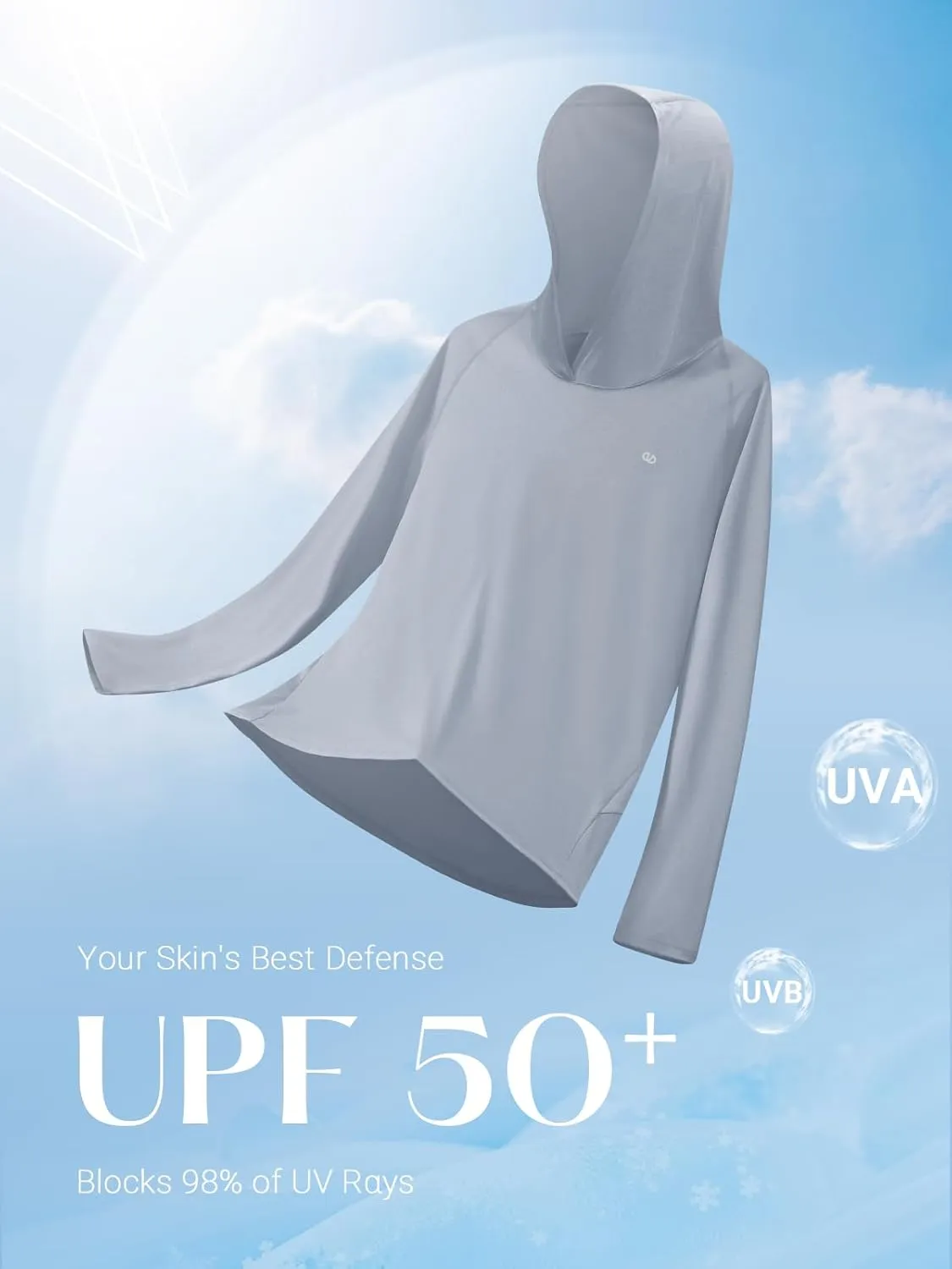 ALLZERO Women's Sun Protection Hoodie UPF 50  Long Sleeve with Back Breathable Mesh for Outdoor Fishing Hiking