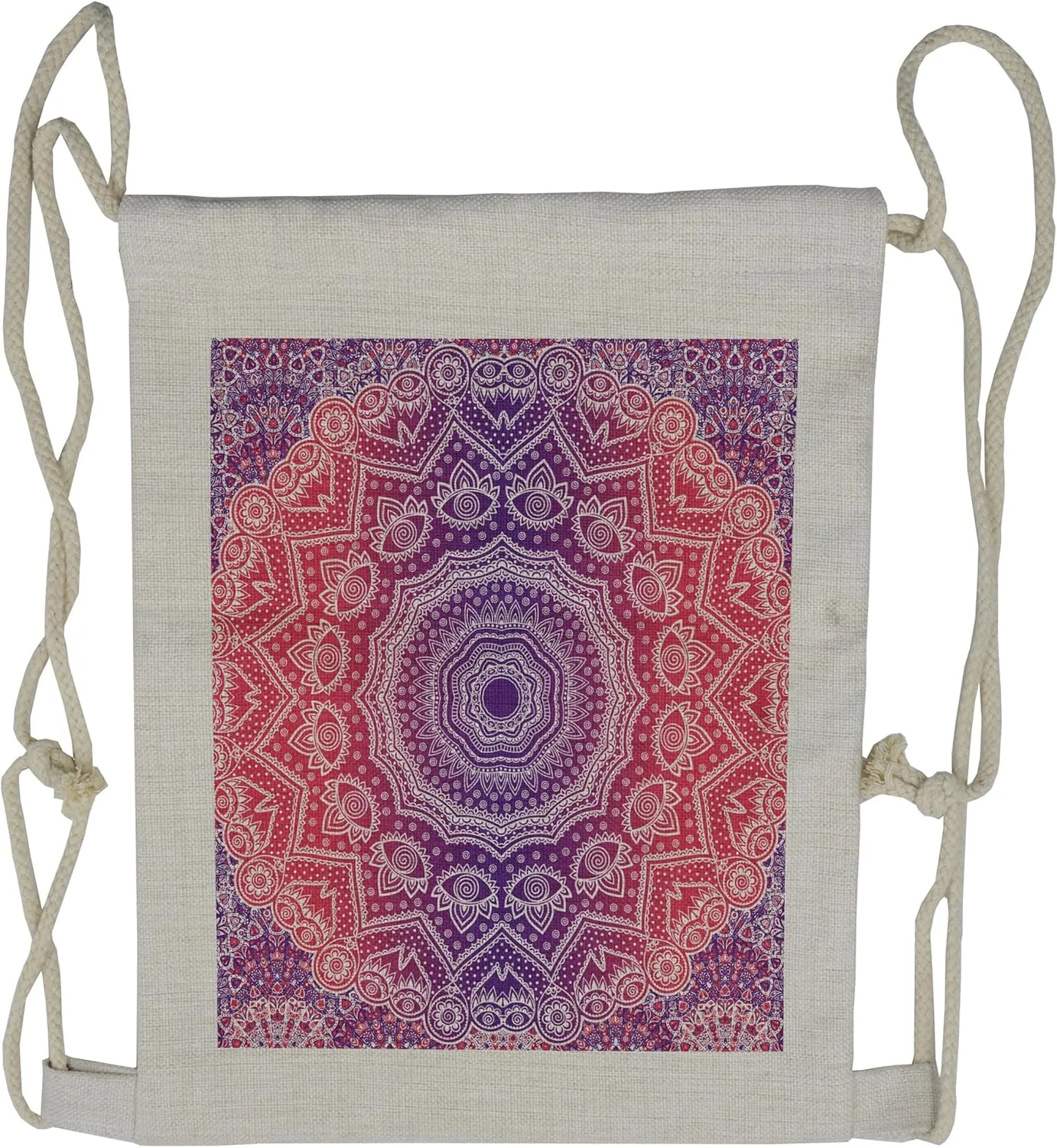 Ambesonne Pink and Purple Drawstring Backpack, Myriad Realms, Sackpack Bag