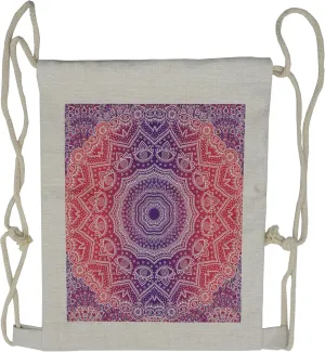 Ambesonne Pink and Purple Drawstring Backpack, Myriad Realms, Sackpack Bag