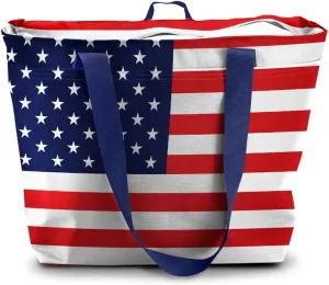American Flag Cooler Bag – Premium Lunch Bag & Beach Bag with Cooler - Insulated Lunch Bag – Perfect Insulated Grocery Bags & Camping Cooler Ice Bag – Lunch Bag Women for Picnic, Travel, Travel & More
