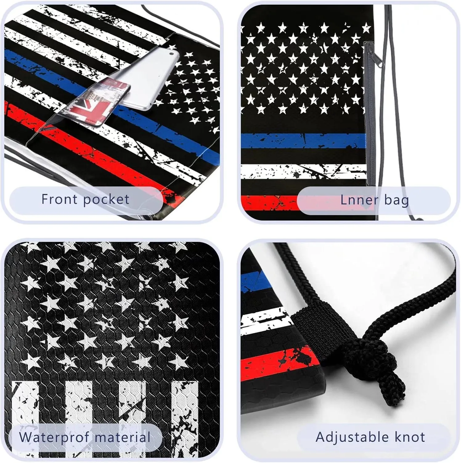 American Flag Drawstring Backpack, American Flag Drawstring Bag for women man, Light Sackpack String Bag Cinch Waterproof Sackpack for Sport Gym Beach Shopping Yoga