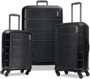 American Tourister Stratum 2.0 Hardside Expandable Luggage with Spinners | Jet Black | 3PC (CO/MED/LG)