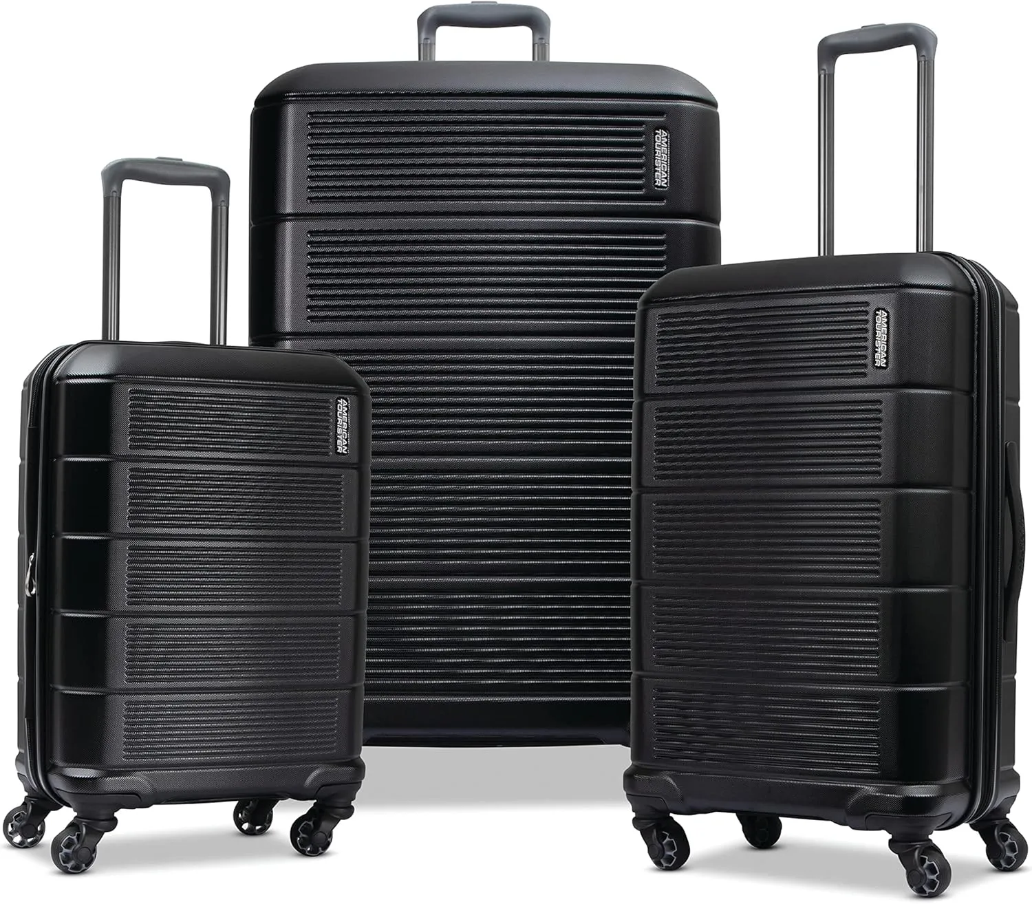American Tourister Stratum 2.0 Hardside Expandable Luggage with Spinners | Jet Black | 3PC (CO/MED/LG)