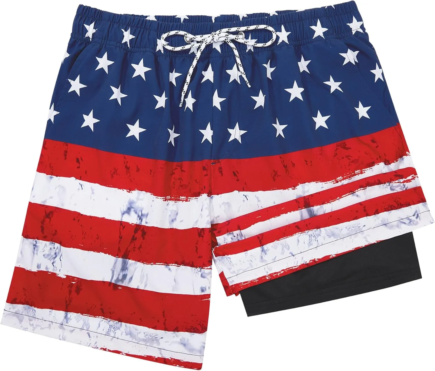 American Trends Men's Swim Trunks with Compression Liner Quick Dry Swimsuits Mens Bathing Suit Swimwear