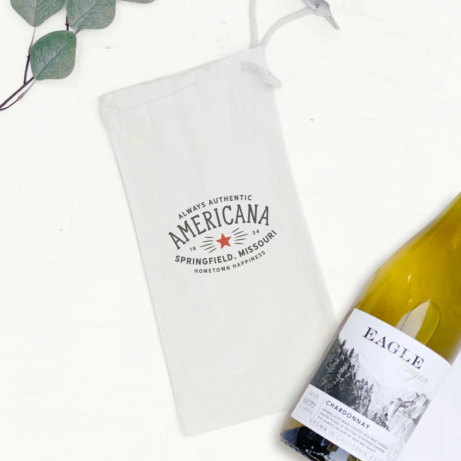 Americanna - Custom Canvas Wine Bag