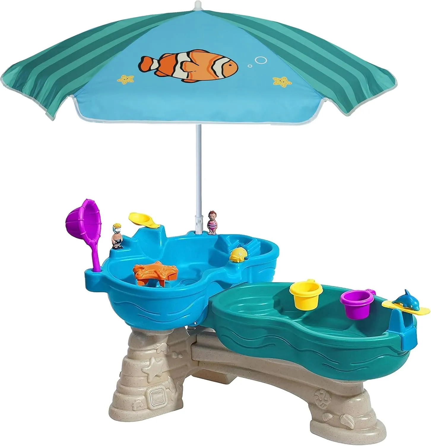 AMMSUN 47 Inch Seaside Beach Umbrella for Sand Box Water Table Kids Durable Umbrellas for children Beach Camping Garden Outdoor Play Shade (47inch Green)