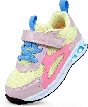 AMZZPIK Light Up Shoes for Boys Girls Toddler LED Flashing Sneakers Breathable Sport Walking Shoes for Kids