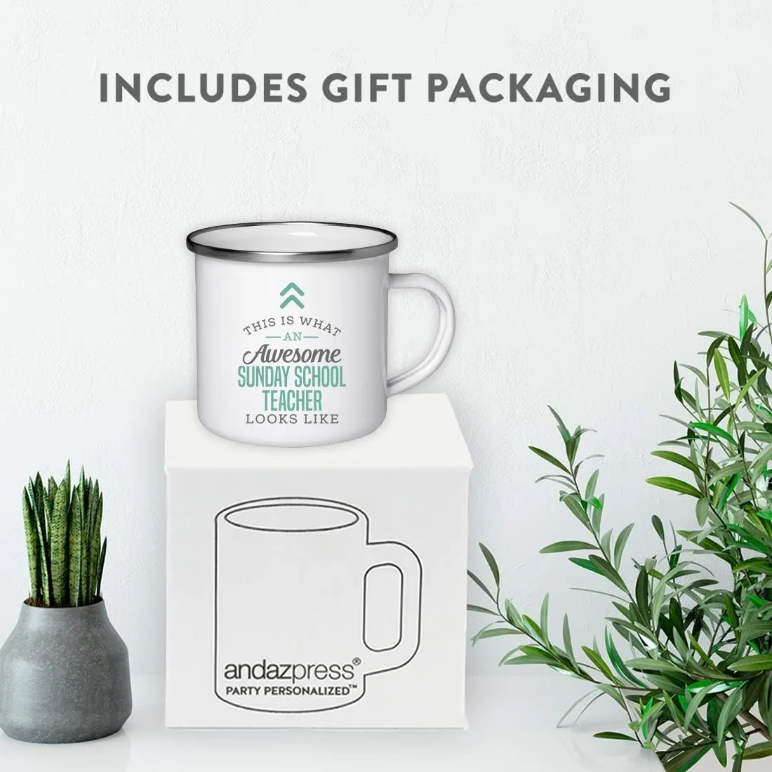 Andaz Press 11oz. Stainless Steel Campfire Coffee Mug Gift, This is What an Awesome Sunday School Teacher Looks Like, 1-Pack, Birthday Gift, Includes Box Sunday School Teacher Appreciation Gifts