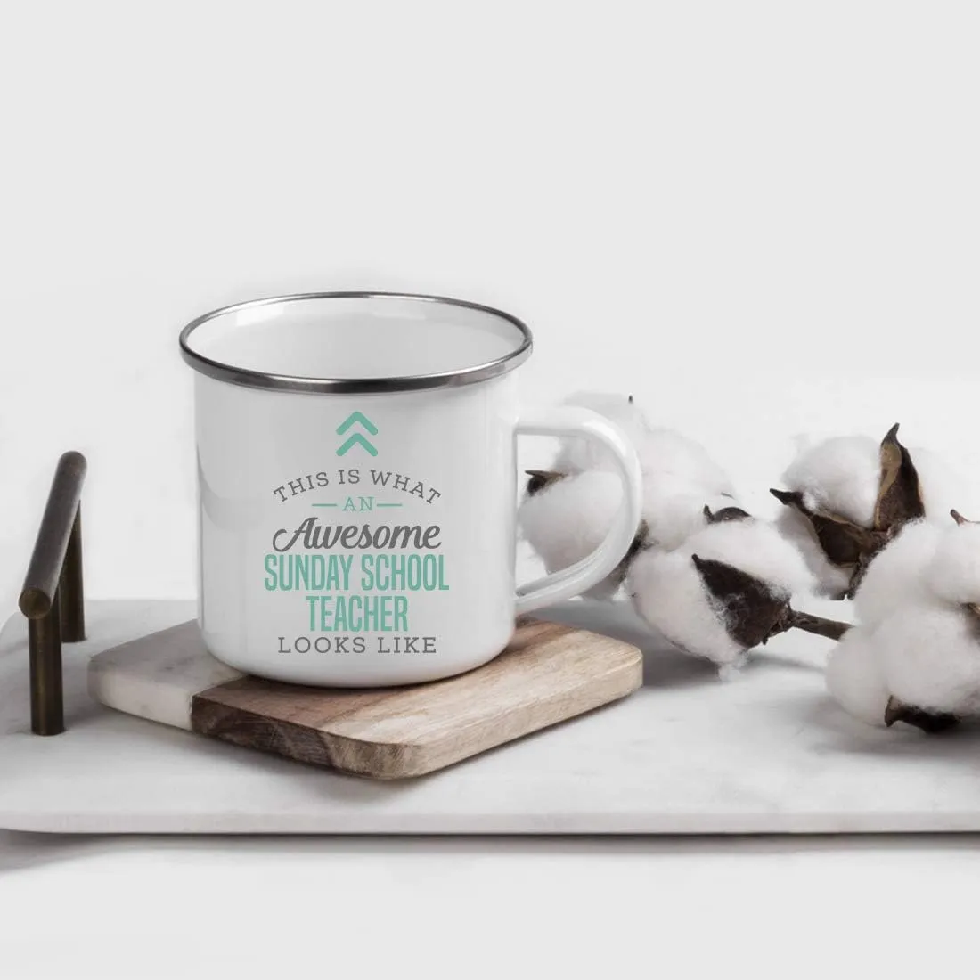 Andaz Press 11oz. Stainless Steel Campfire Coffee Mug Gift, This is What an Awesome Sunday School Teacher Looks Like, 1-Pack, Birthday Gift, Includes Box Sunday School Teacher Appreciation Gifts