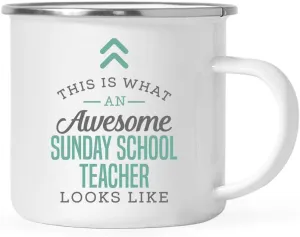 Andaz Press 11oz. Stainless Steel Campfire Coffee Mug Gift, This is What an Awesome Sunday School Teacher Looks Like, 1-Pack, Birthday Gift, Includes Box Sunday School Teacher Appreciation Gifts