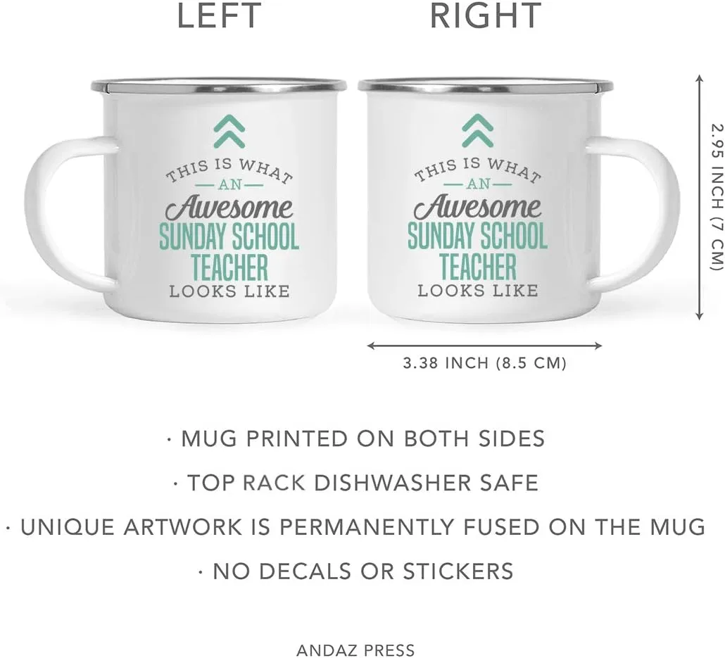 Andaz Press 11oz. Stainless Steel Campfire Coffee Mug Gift, This is What an Awesome Sunday School Teacher Looks Like, 1-Pack, Birthday Gift, Includes Box Sunday School Teacher Appreciation Gifts