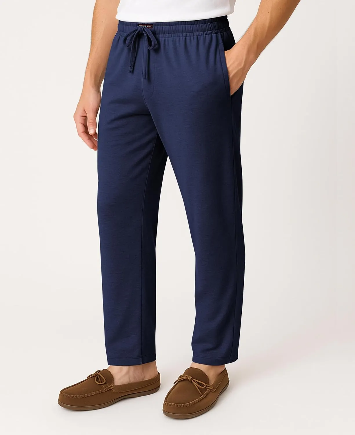 Andrew Scott Men's Lounge Pants | Multi Packs & Colors | Soft & Light Cotton Drawstring Yoga Lounge & Sleep PJ Pants