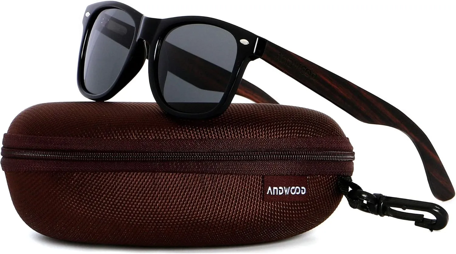 ANDWOOD Wood Sunglasses Polarized for Men Women Uv Protection Wooden Bamboo Frame Mirrored Sun Glasses