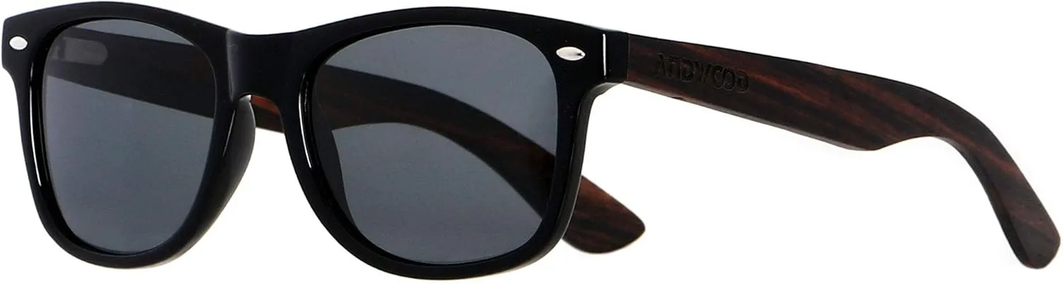 ANDWOOD Wood Sunglasses Polarized for Men Women Uv Protection Wooden Bamboo Frame Mirrored Sun Glasses
