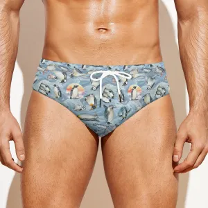 Animal Designs Men's Drawstring Swim Briefs / Swimsuit