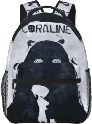 Animated Cora'Lines Movie Backpack Horror Travel Casual Daypack Lightweight Laptop Bag Outdoor Knapsack Multi-Function Bookbag