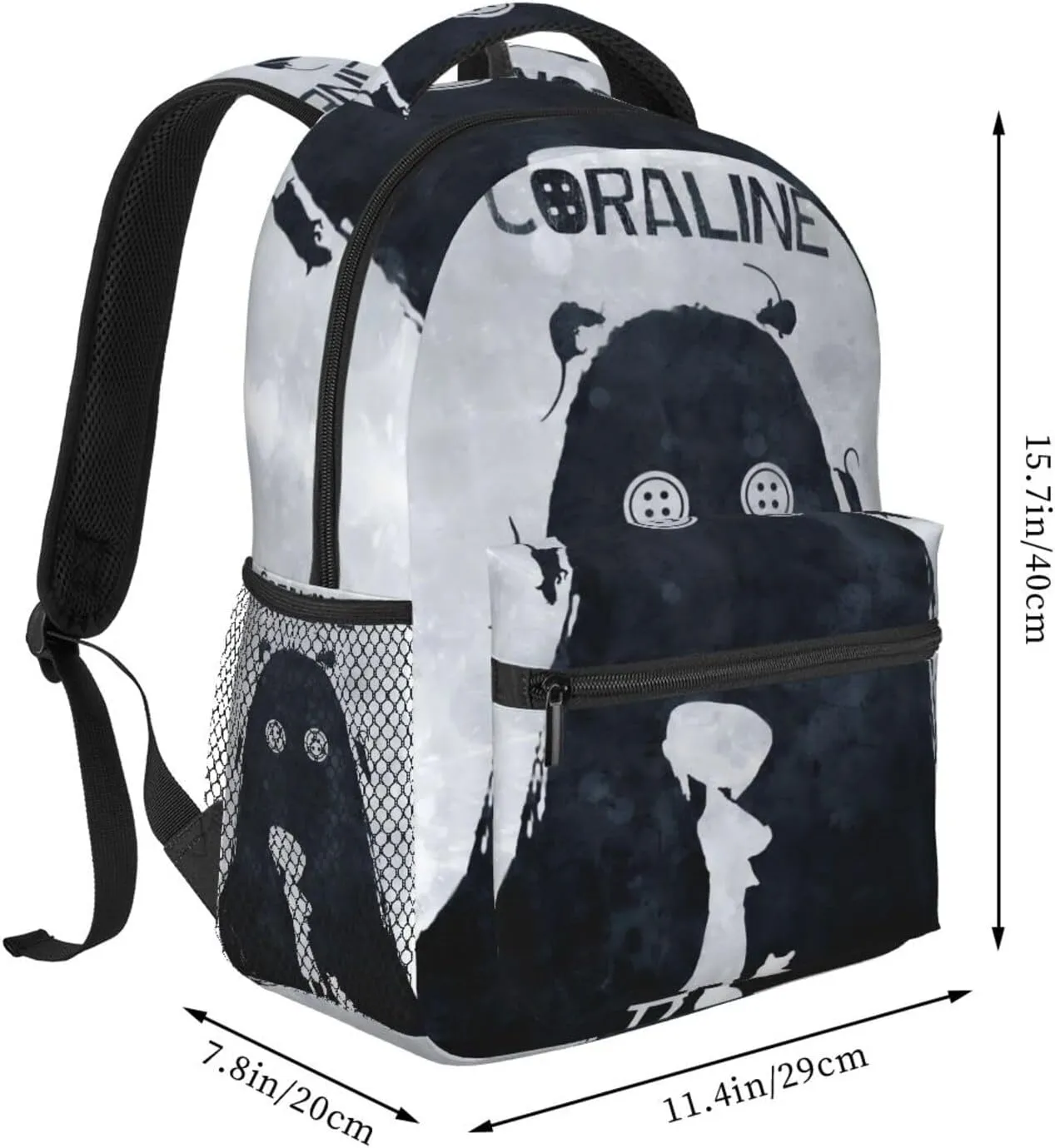 Animated Cora'Lines Movie Backpack Horror Travel Casual Daypack Lightweight Laptop Bag Outdoor Knapsack Multi-Function Bookbag