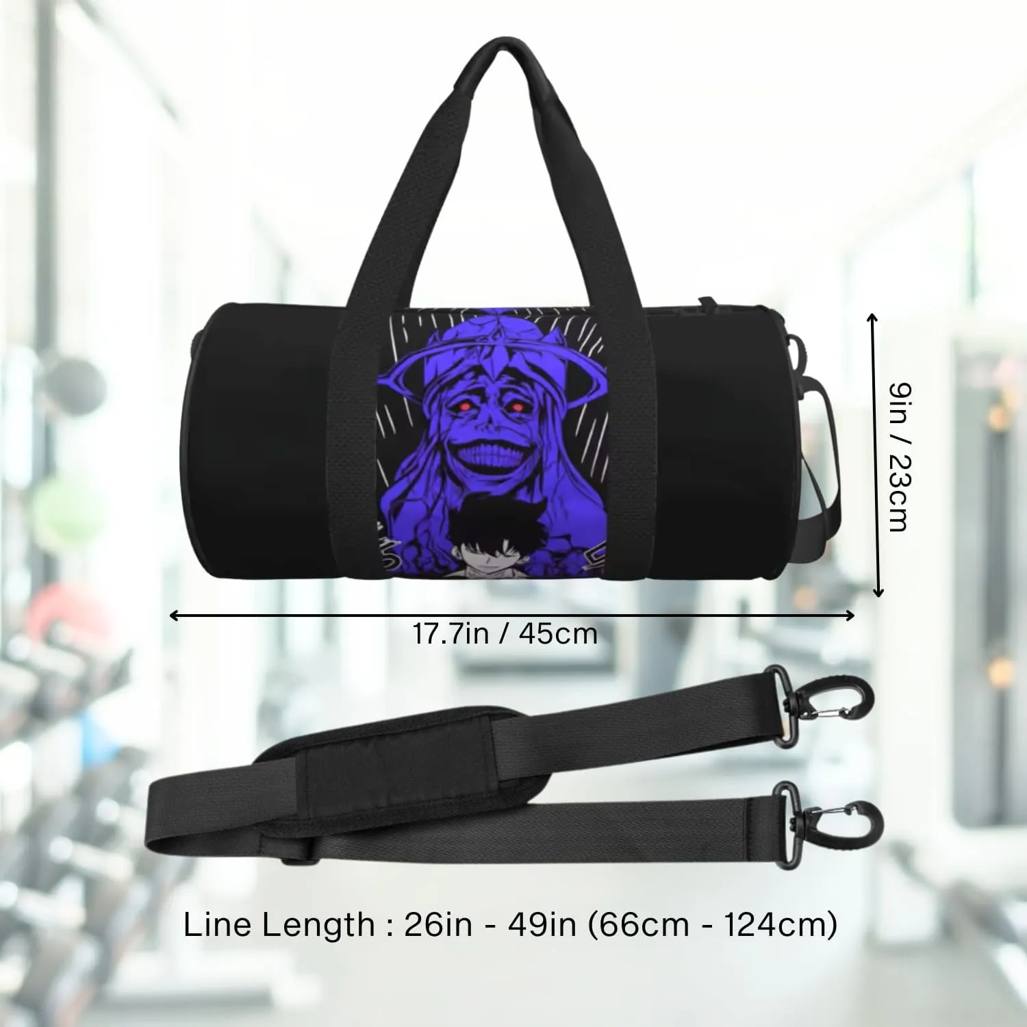 Anime Gym Bag for Women Men - Large Capacity Waterproof Workout Fitness Travel Sports Bags Fashion Street Camping Weekender Expandable Carry On Duffle Bag For Couple (F4)