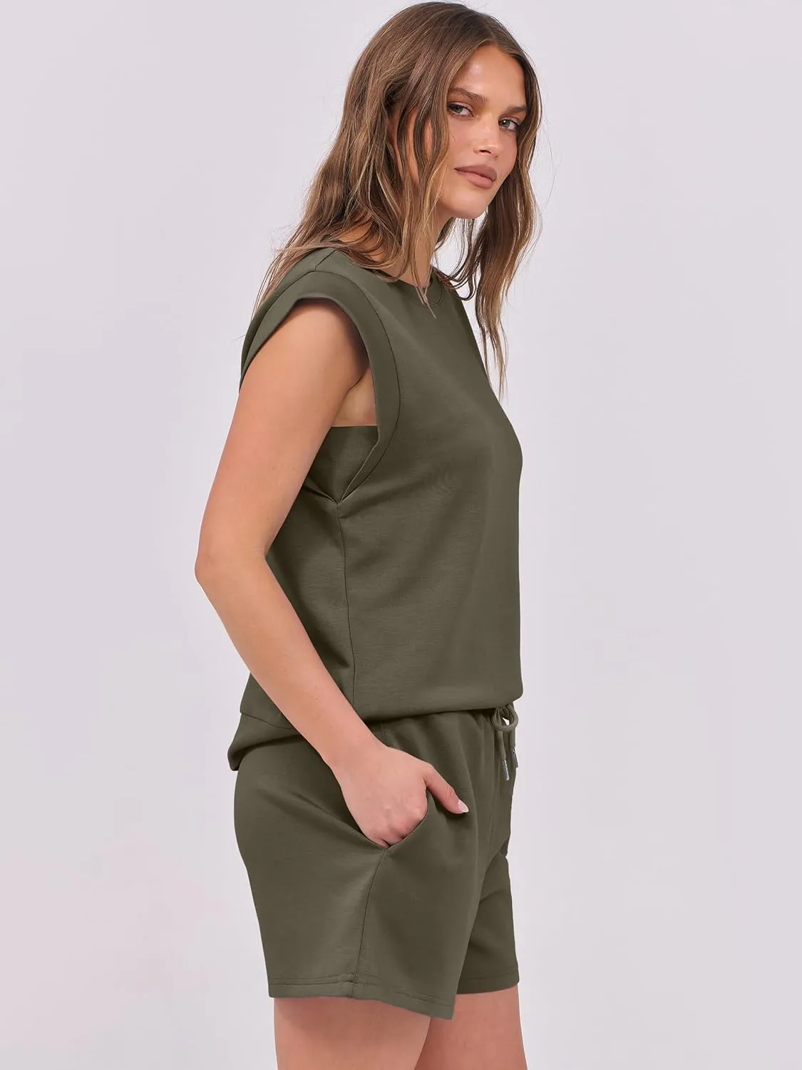 ANRABESS Two Piece Sets for Women 2025 Summer Short Lounge Set Casual Beach Vacation Outfits Spring Sweatsuits Tracksuit