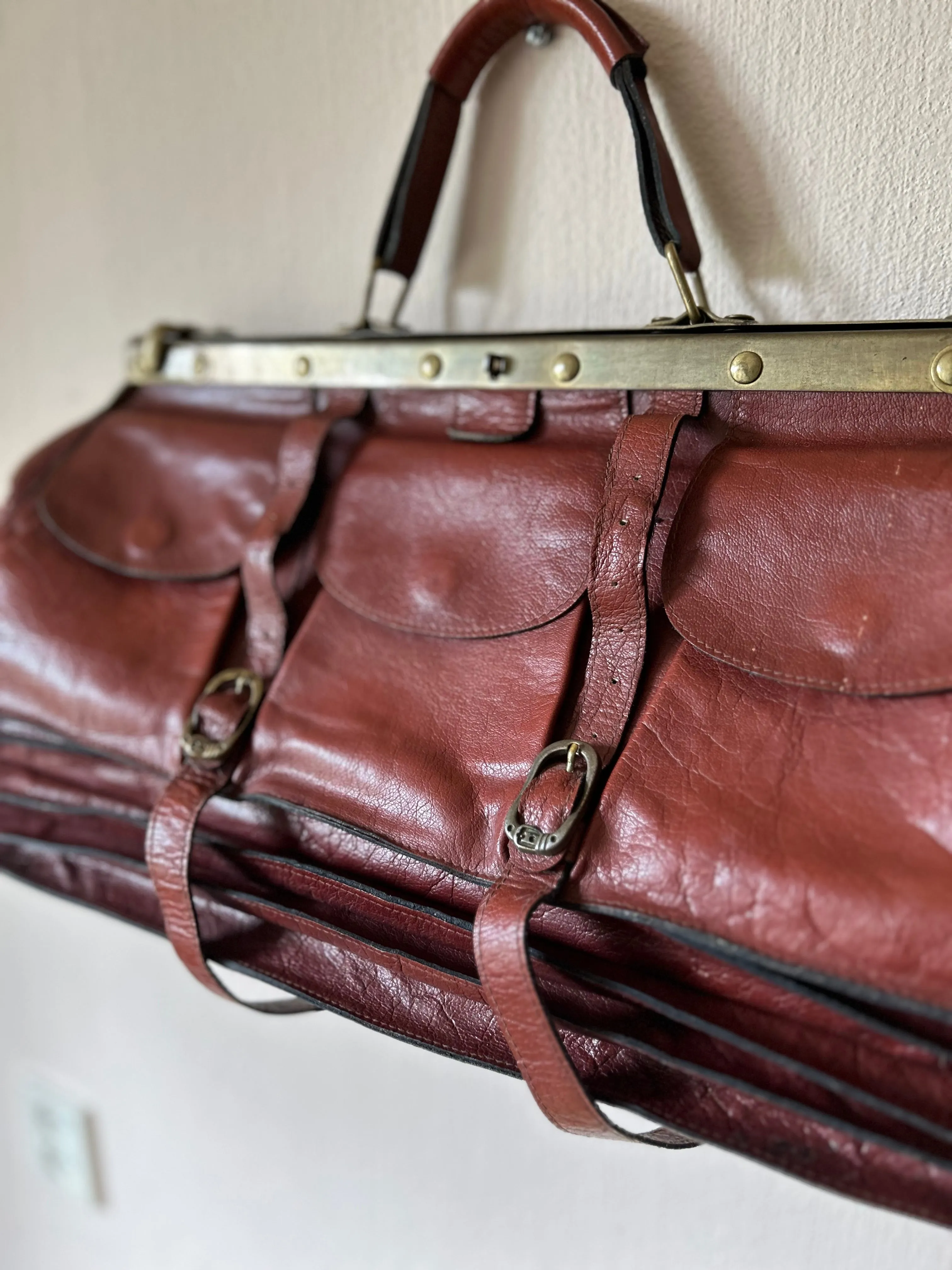 Antique leather valise