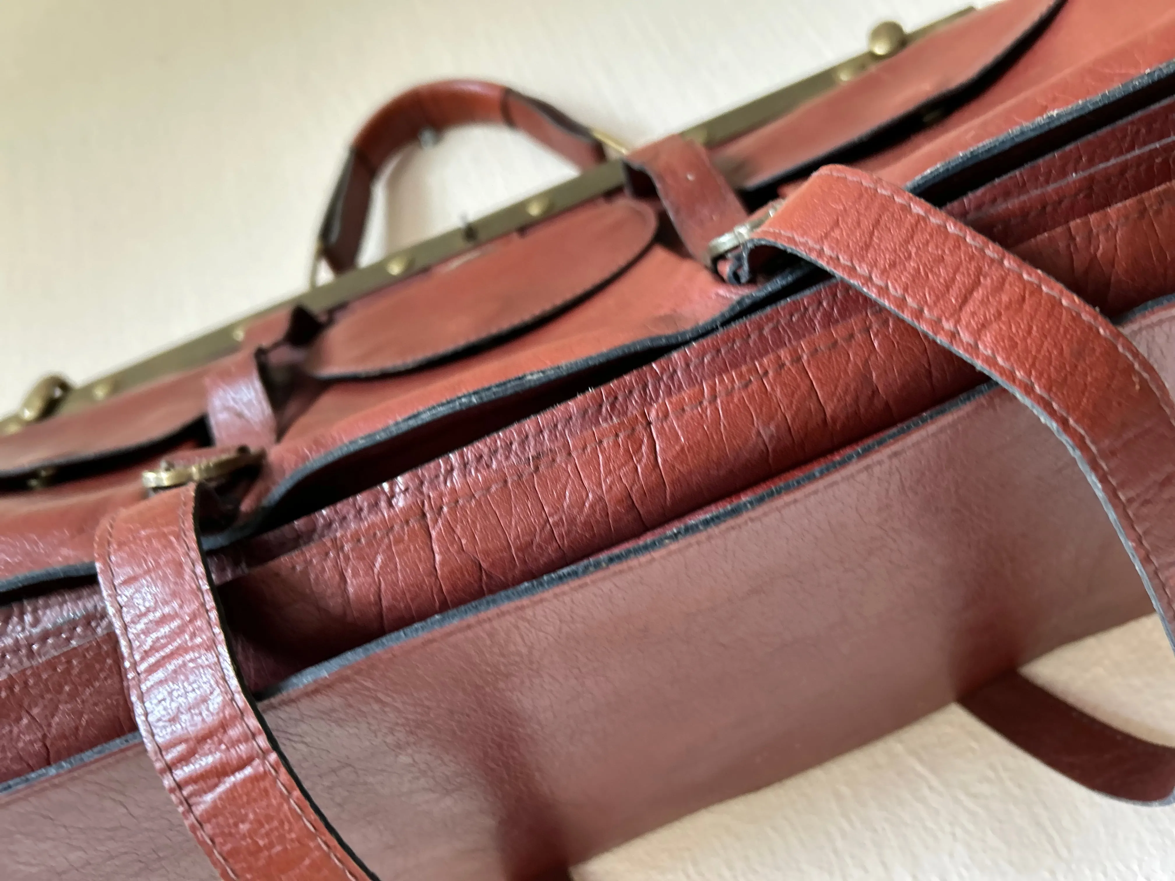 Antique leather valise