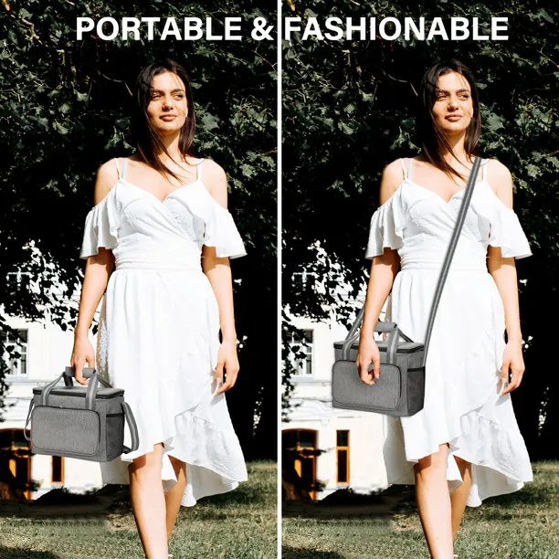 Antobag Insulated Lunch Bag with Water-Resistant, Adjustable Shoulder Strap Cooler Tote Bag