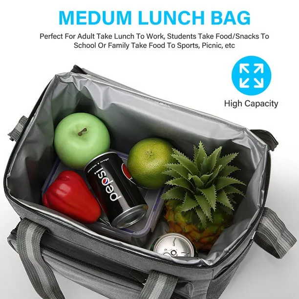 Antobag Insulated Lunch Bag with Water-Resistant, Adjustable Shoulder Strap Cooler Tote Bag