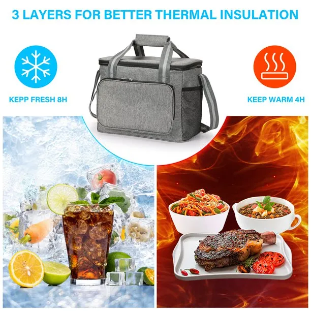 Antobag Insulated Lunch Bag with Water-Resistant, Adjustable Shoulder Strap Cooler Tote Bag