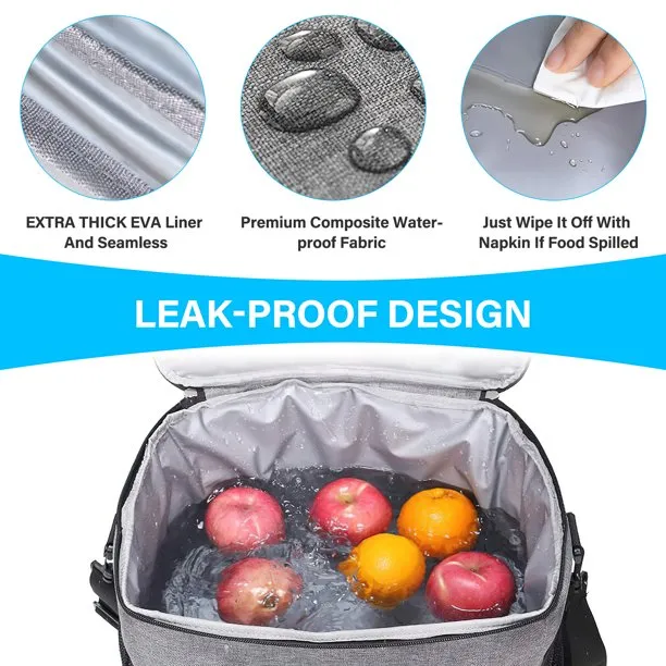 Antobag Insulated Lunch Bag with Water-Resistant, Adjustable Shoulder Strap Cooler Tote Bag