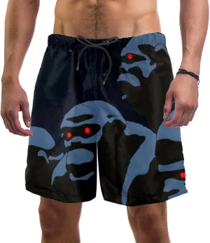 Ape Tribe Mononoke Hime Swim Trunks Elastic Swimsuit Board Shorts Beach Shorts with Pockets for Men