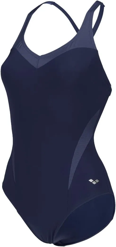 ARENA Bodylift Women's Isabel B-Cup One Piece Shaping Swimsuit Light Cross Back UV Protection Tummy Control Bathing Suit