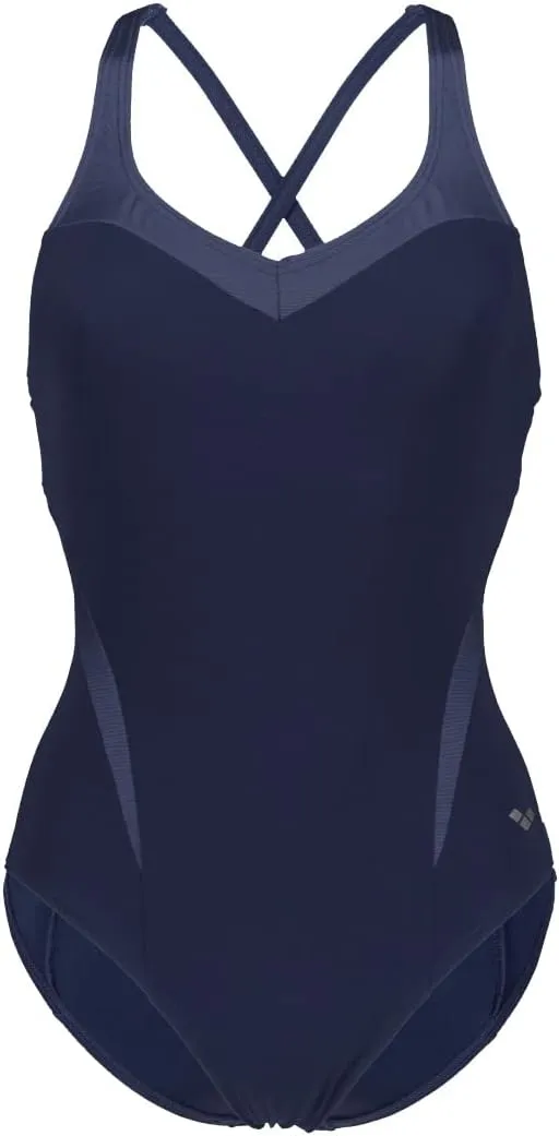 ARENA Bodylift Women's Isabel B-Cup One Piece Shaping Swimsuit Light Cross Back UV Protection Tummy Control Bathing Suit