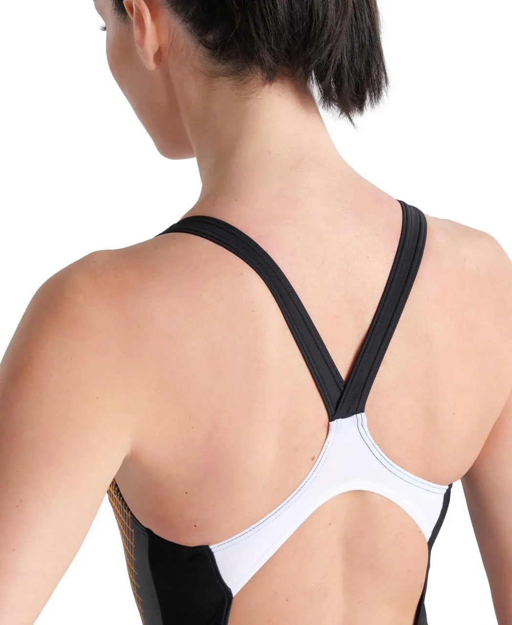 ARENA Feel Women's Threefold V Back R Swimsuit Stretchy One Piece Pool Bathing Suit