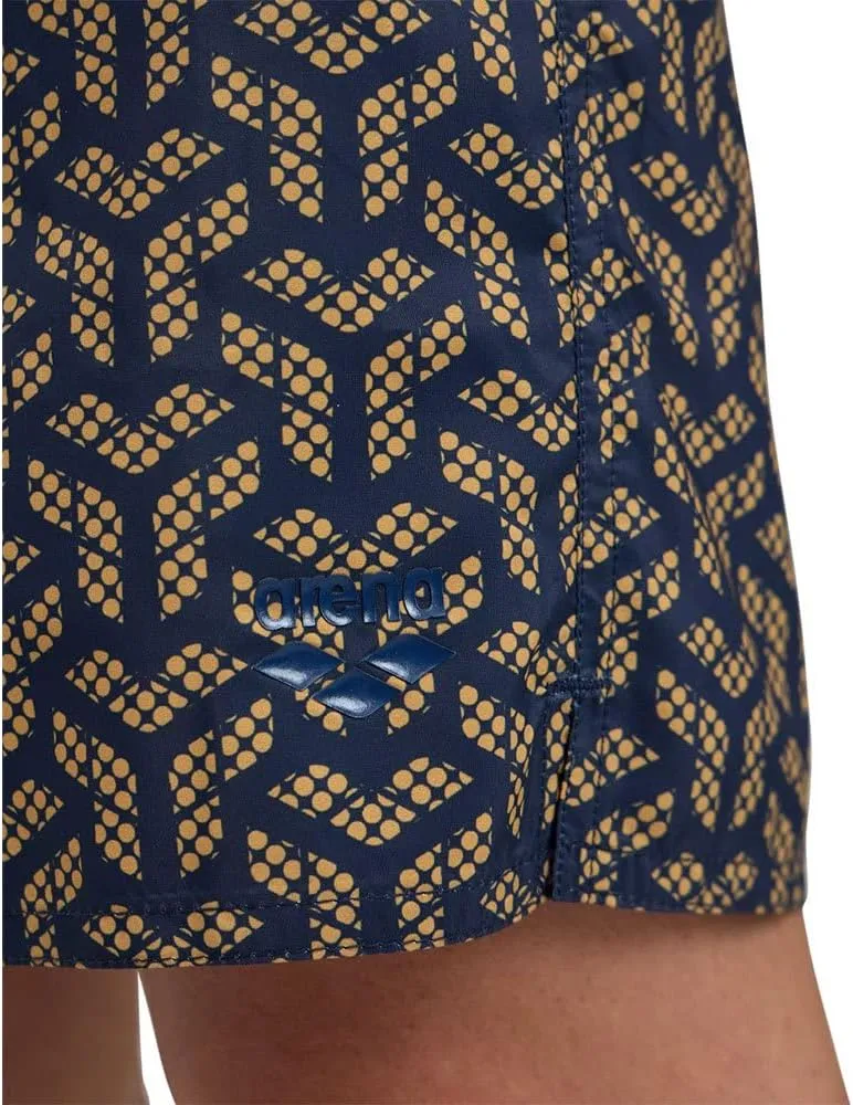 ARENA Men's Icons Solid Beach Short Boxers Swimming Bermuda with Mesh Inner Brief, Side Pockets, Pool Beach Vacation Swimsuit