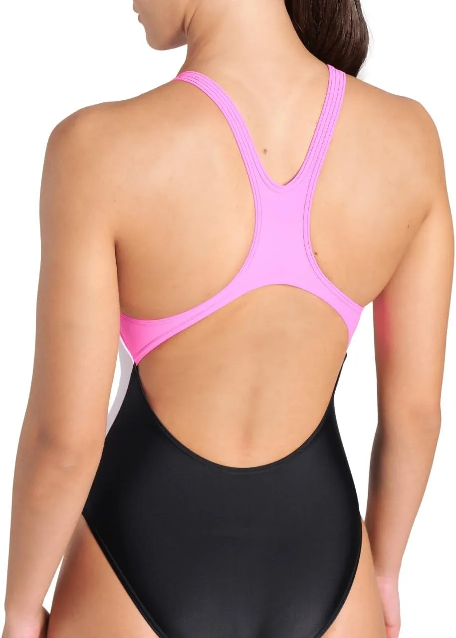 ARENA Women's Feel Icons Stripe Swimsuit Swim Pro Back Ladies Pool Bathing Suit