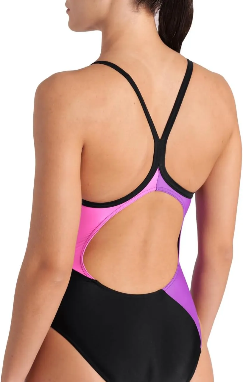 ARENA Women's Feel Multi Slices Light Drop Back Swimsuit One Piece Bathing Suit